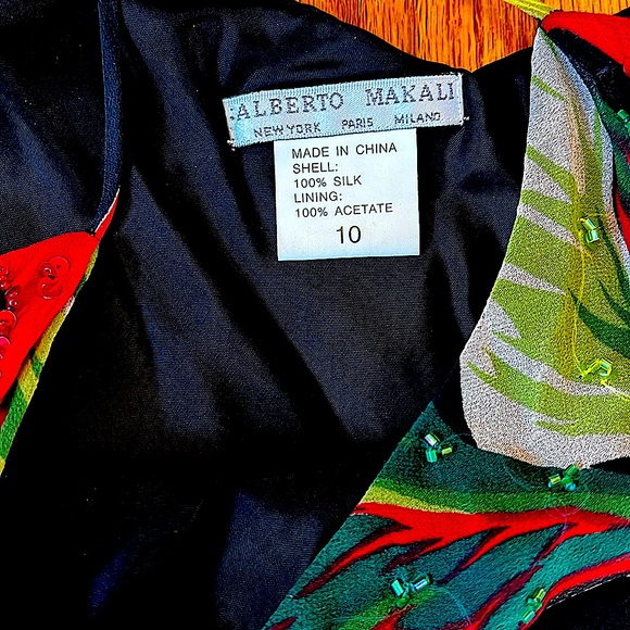 ❤️StunningAlberto Makali100% SilkBeaded&Sequined.GorgeousFloralLeaf patternEUC10 - Picture 2 of 10